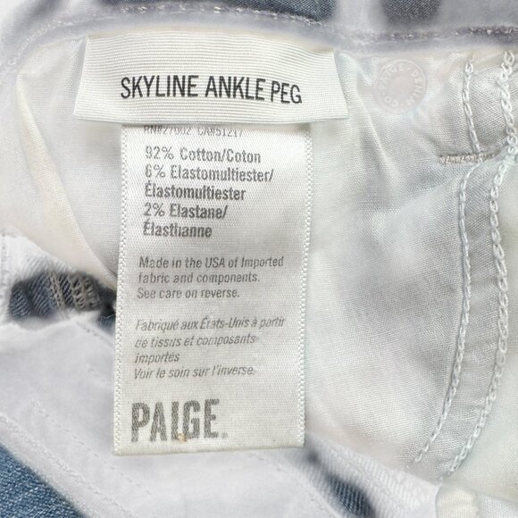PAIGE Skyline Ankle Peg Jeans Distressed Hem - Picture 11 of 12